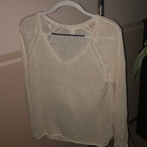White knit sweater